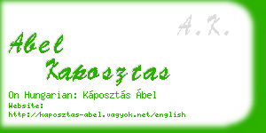 abel kaposztas business card