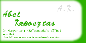 abel kaposztas business card